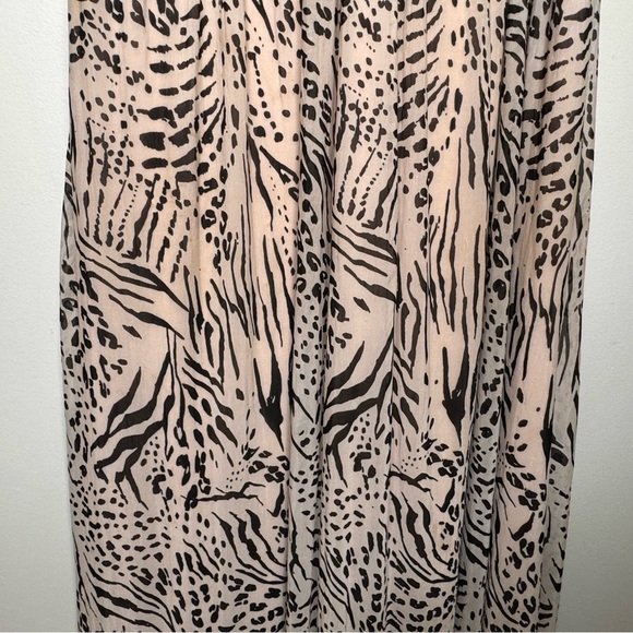 H&M Pale Pink Strappy Maxi Dress Animal Print Size Large - Picture 5 of 12